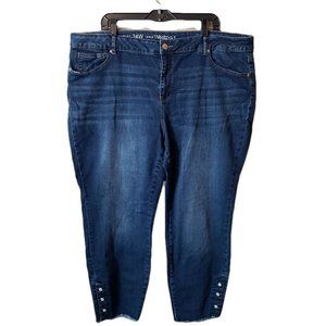 Westport Women's Signature Fit Stretch Denim Ankle Capris Blue Size 24W